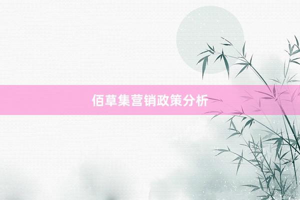 佰草集营销政策分析